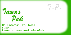 tamas pek business card